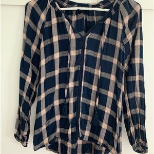 American Eagle Flannel Print Blouse